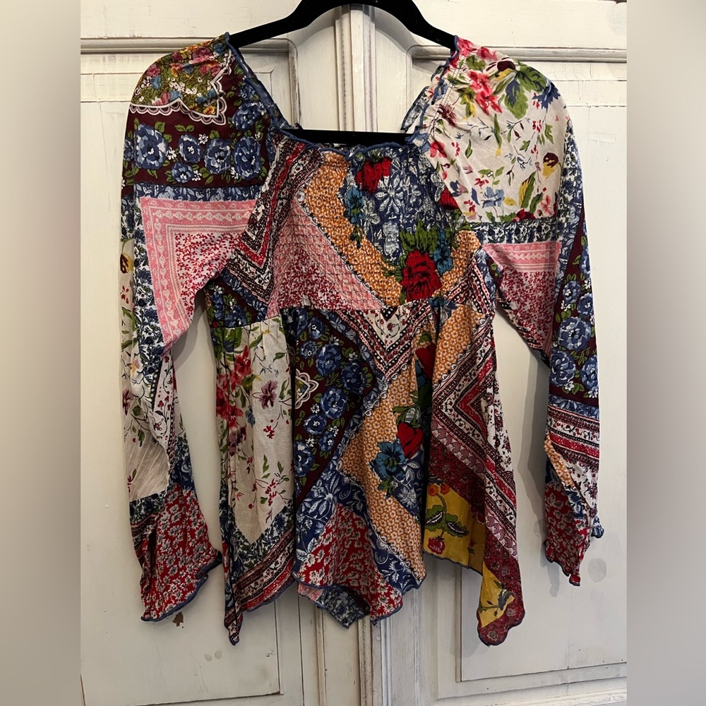 Mimi and Maggie size 14 BoHo handkerchief blouse.